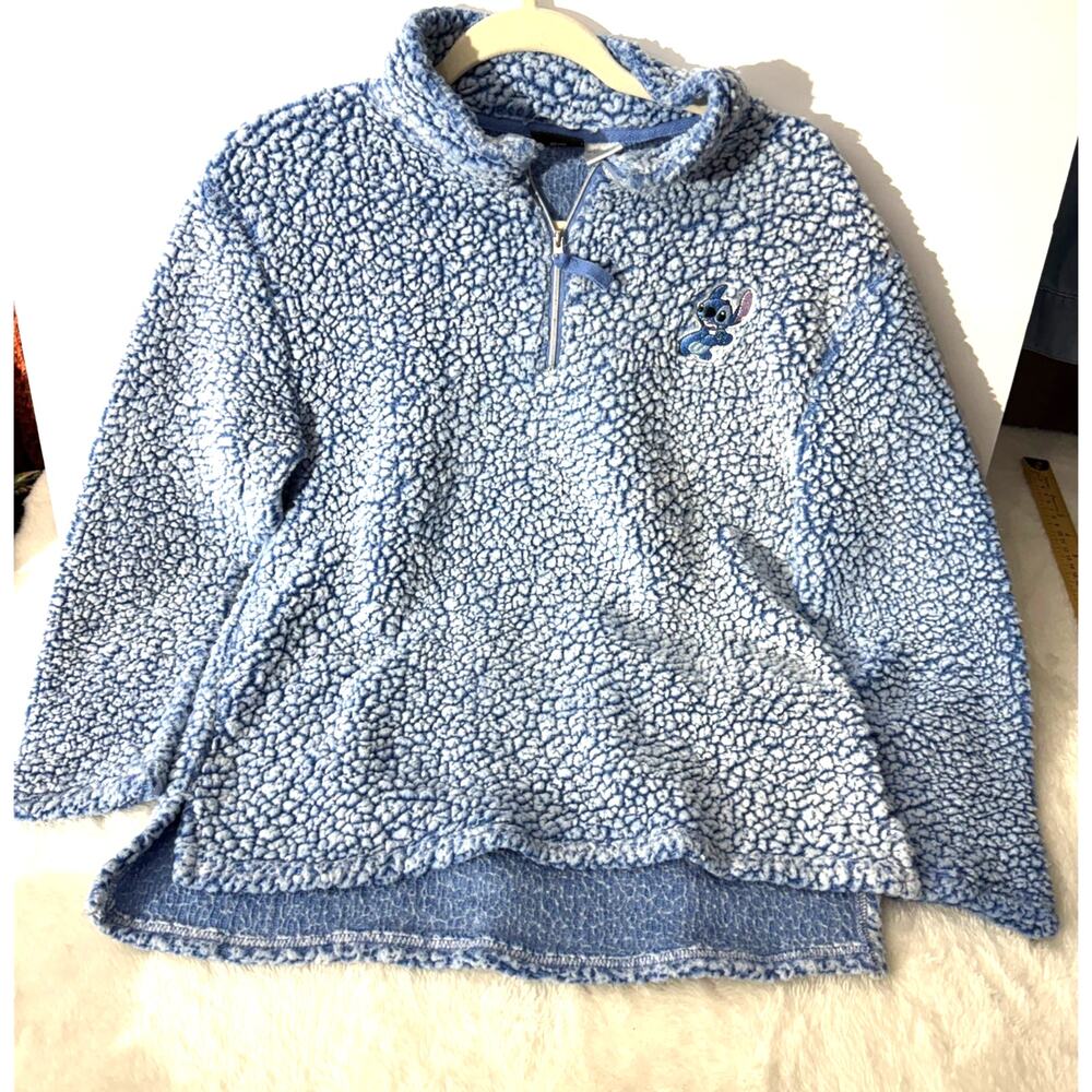 Disney Sherpa Half Zip Pullover Stitch Medium Preloved Fleece